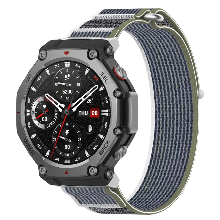For Amazfit T-Rex 3 Two Tone Nylon Hook and Loop Fastener Watch Band