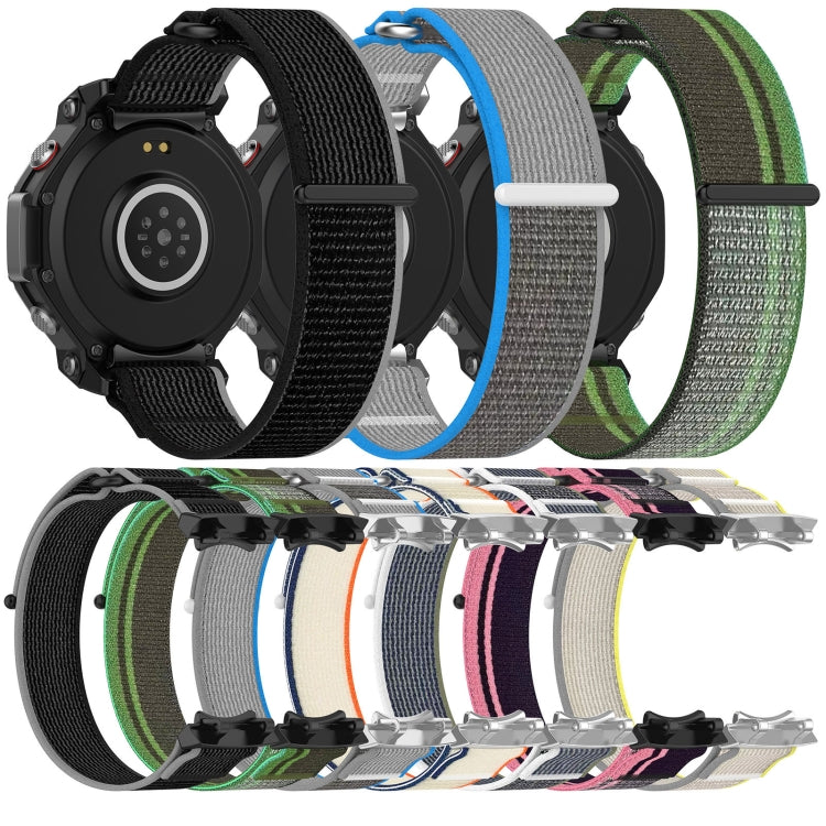 For Amazfit T-Rex 3 Two Tone Nylon Hook and Loop Fastener Watch Band