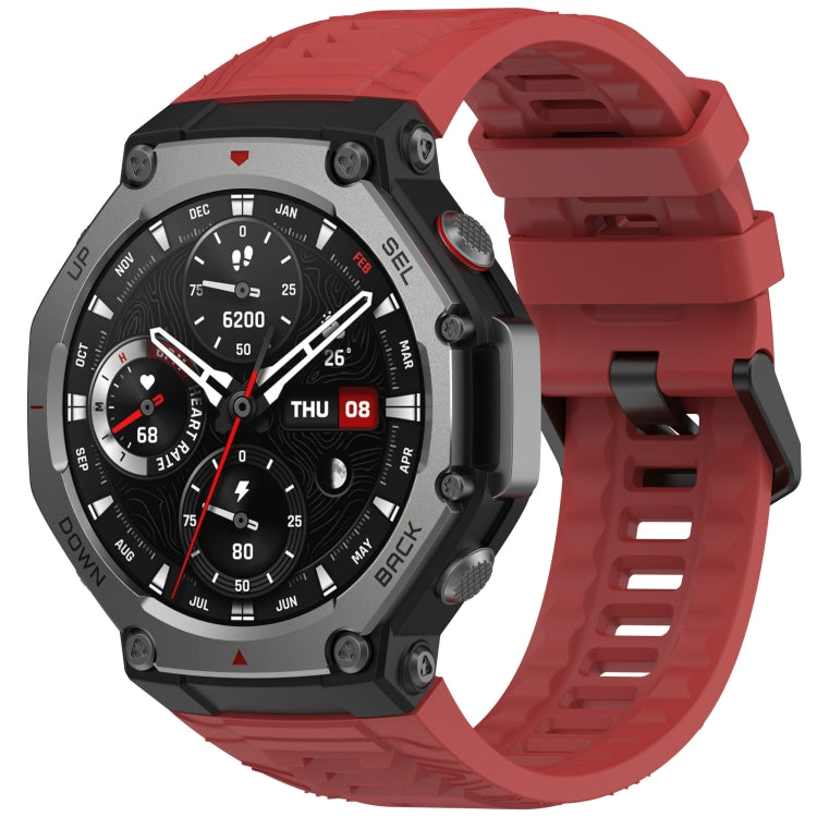 Solid Color Needle Buckle Silicone Watch Band, For Amazfit T-Rex 3
