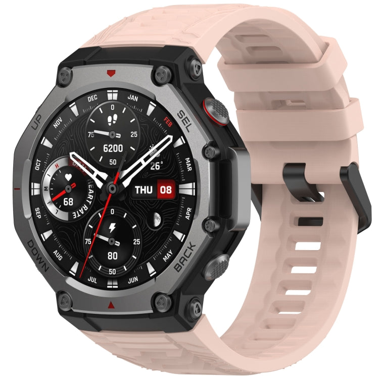 Solid Color Needle Buckle Silicone Watch Band, For Amazfit T-Rex 3