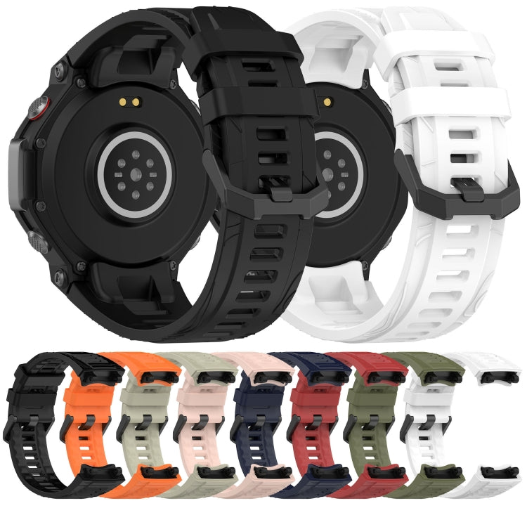 Solid Color Needle Buckle Silicone Watch Band, For Amazfit T-Rex 3