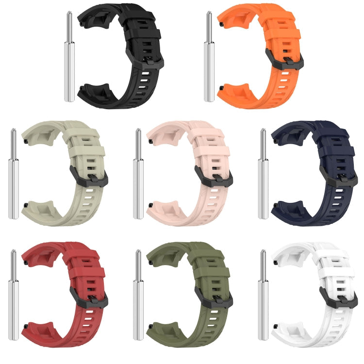 Solid Color Needle Buckle Silicone Watch Band, For Amazfit T-Rex 3