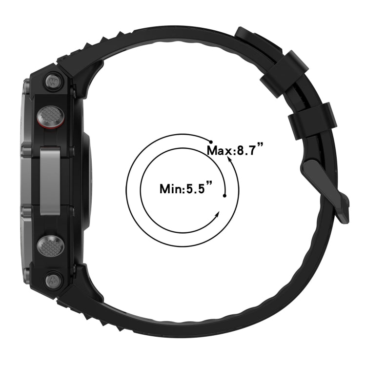 Solid Color Needle Buckle Silicone Watch Band, For Amazfit T-Rex 3