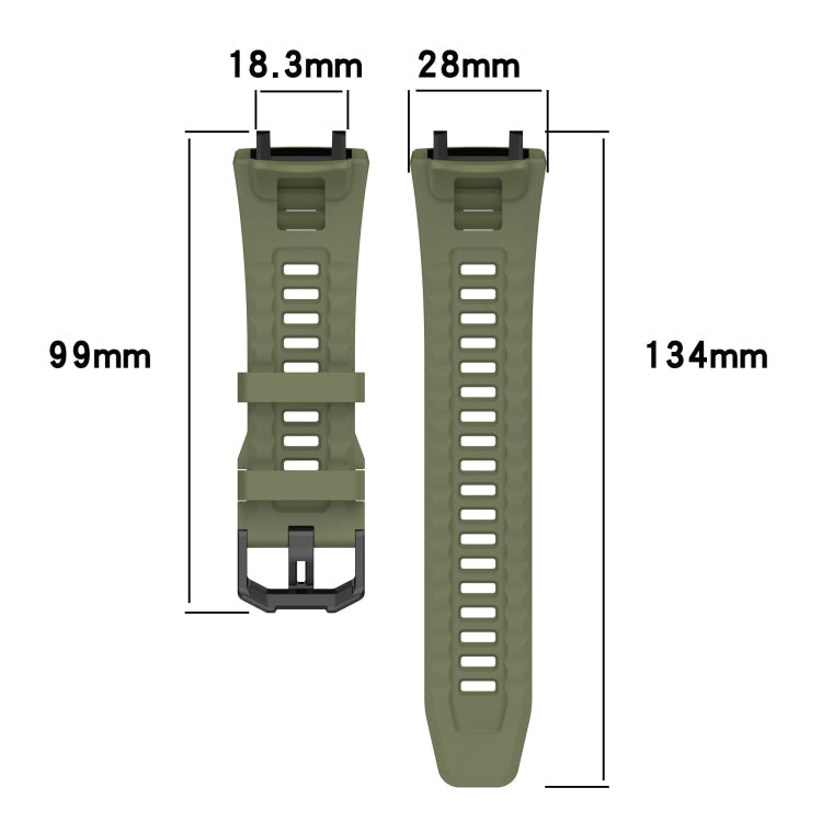Solid Color Needle Buckle Silicone Watch Band, For Amazfit T-Rex 3