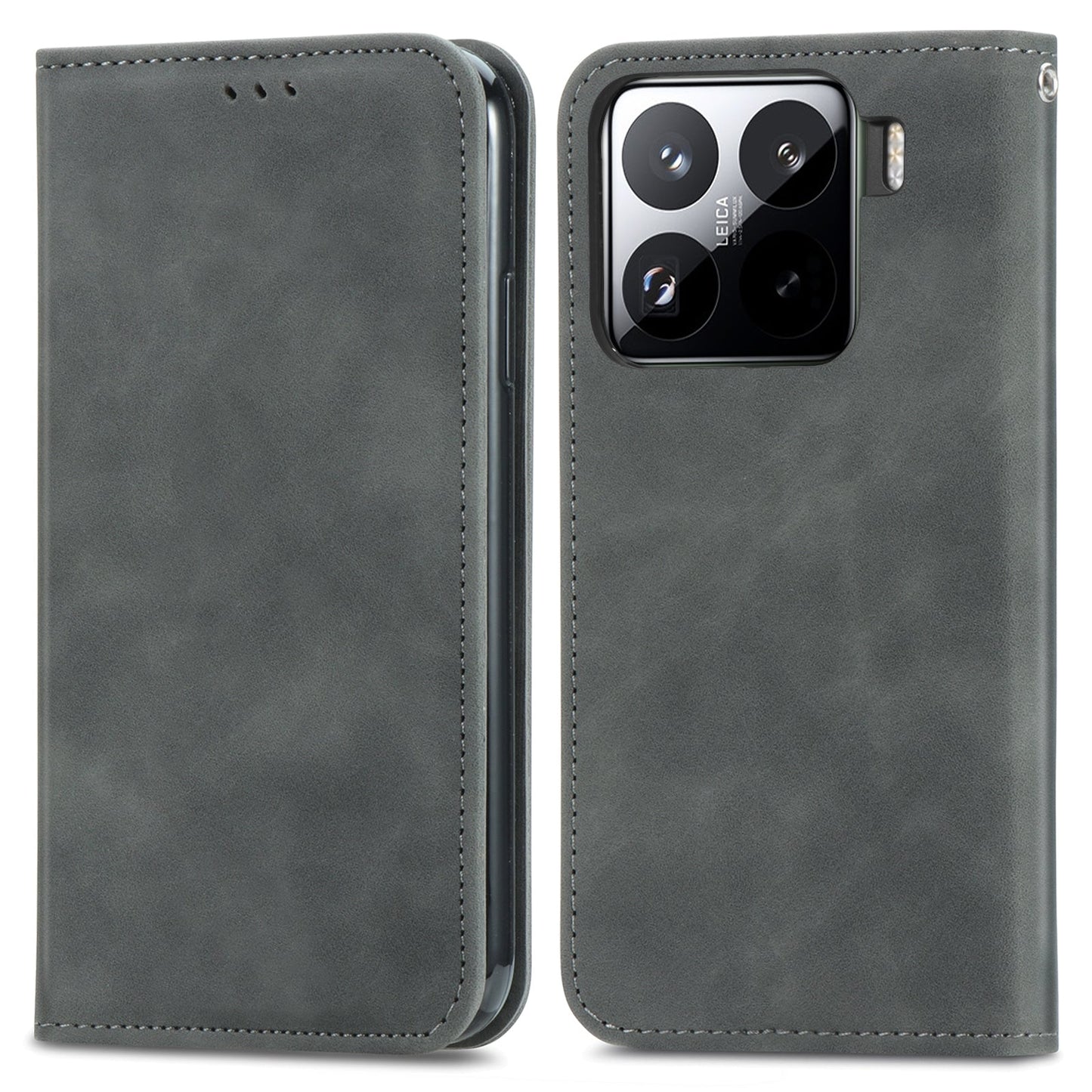 For Xiaomi 15 Retro Skin Feel Magnetic Flip Leather Phone Case(Gray)