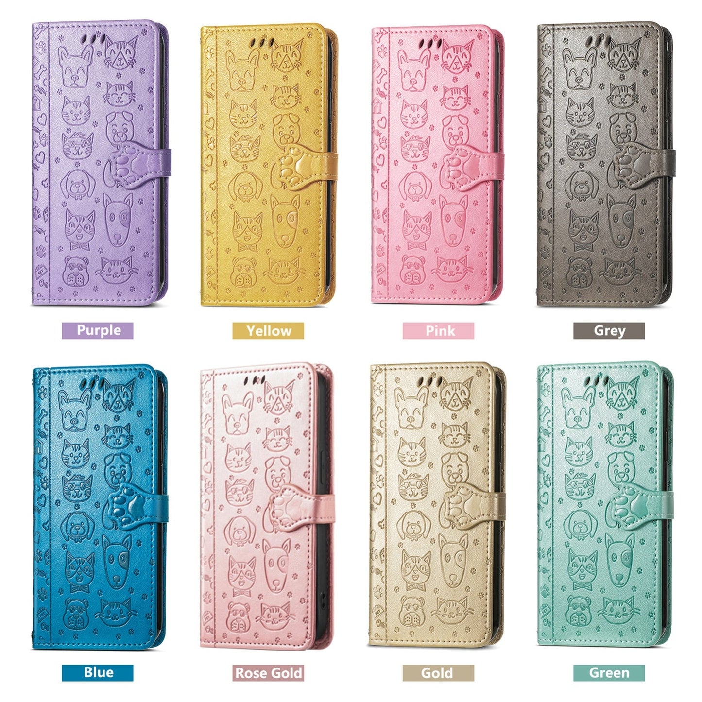 For Xiaomi 15 Pro Cat and Dog Embossed Leather Phone Case(Blue)