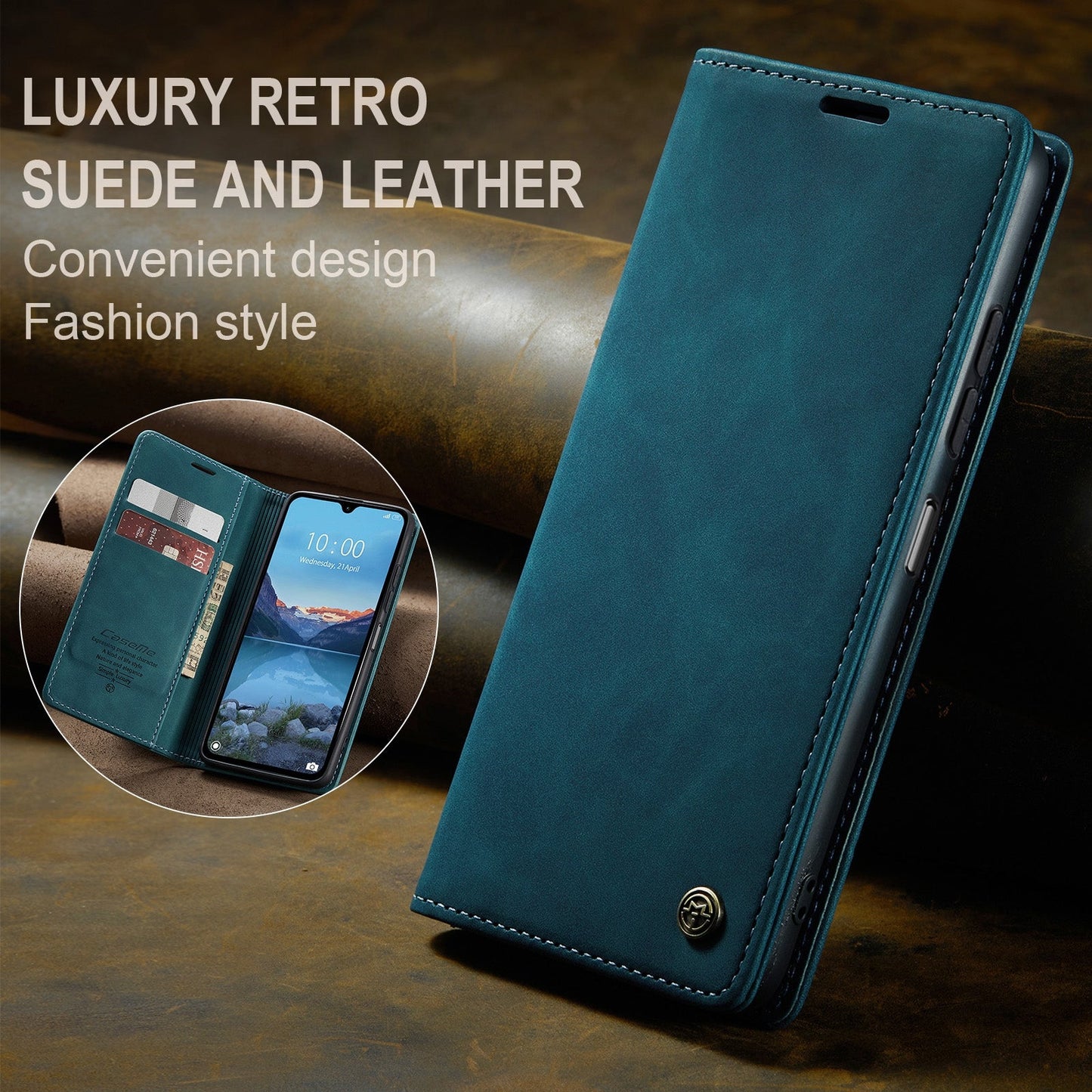 For Redmi 14C CaseMe 013 Multifunctional Horizontal Flip Leather Phone Case(Blue)