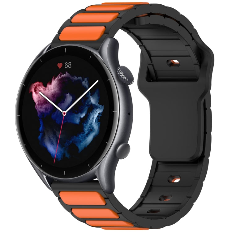 Flat Head Dual Color 22mm Quick Release Silicone Watch Band, For Amazfit Bip 5 / GTR 4 / GTR 3
