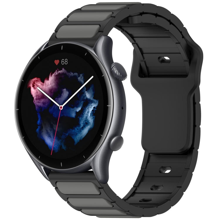 Flat Head Dual Color 22mm Quick Release Silicone Watch Band, For Amazfit Bip 5 / GTR 4 / GTR 3