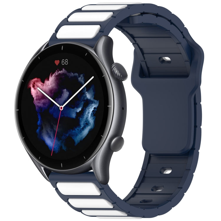 Flat Head Dual Color 22mm Quick Release Silicone Watch Band, For Amazfit Bip 5 / GTR 4 / GTR 3