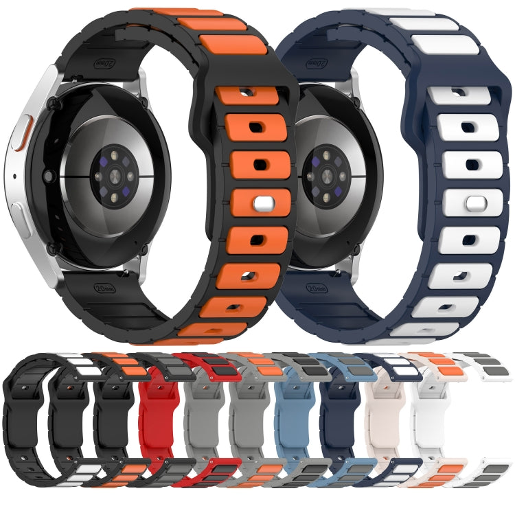 Flat Head Dual Color 22mm Quick Release Silicone Watch Band, For Amazfit Bip 5 / GTR 4 / GTR 3