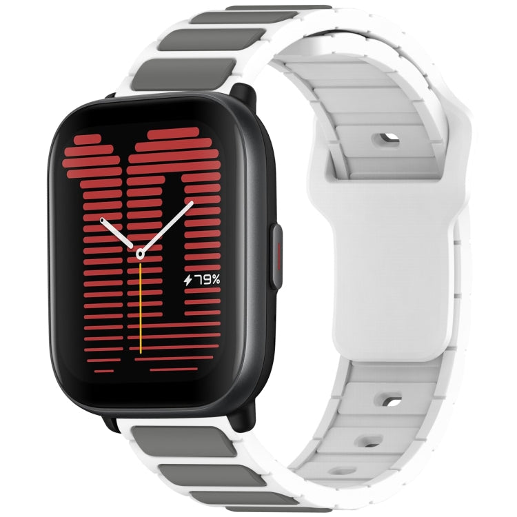 Flat Head Dual Color 20mm Quick Release Silicone Watch Band, For Amazfit Active / GTR Mini / Bip 3