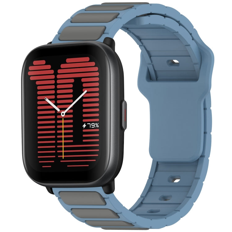 Flat Head Dual Color 20mm Quick Release Silicone Watch Band, For Amazfit Active / GTR Mini / Bip 3