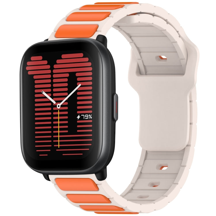 Flat Head Dual Color 20mm Quick Release Silicone Watch Band, For Amazfit Active / GTR Mini / Bip 3