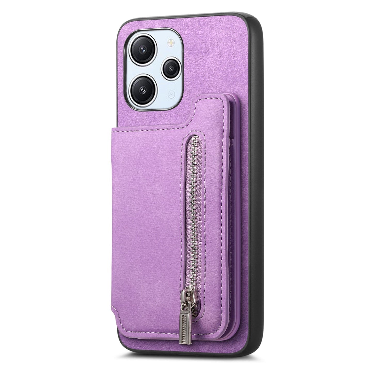 For Xiaomi 15 Retro MagSafe Zipper Wallet Card Bag Back Phone Case(Purple)