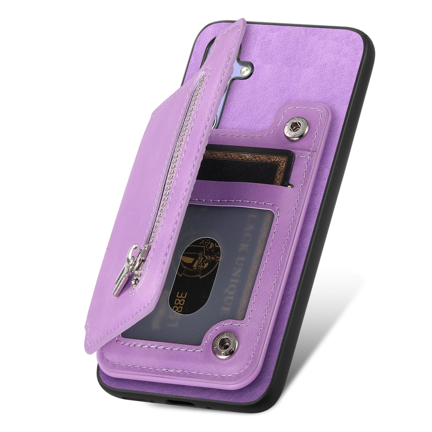 For Xiaomi 15 Retro MagSafe Zipper Wallet Card Bag Back Phone Case(Purple)
