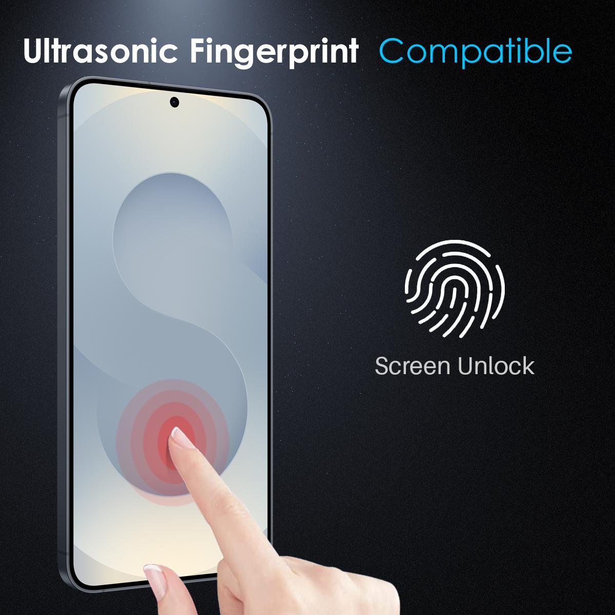 For Samsung Galaxy S25 Edge 5G NORTHJO A++ Screen Full Glue Silk Printing Tempered Glass Film, Support Fingerprint Unlock