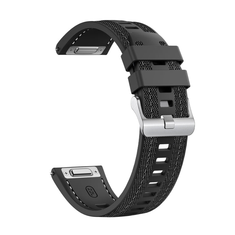 Push Connector 22mm Hybrid Nylon Silicone Watch Band, For Amazfit Bip 5 / GTR 4
