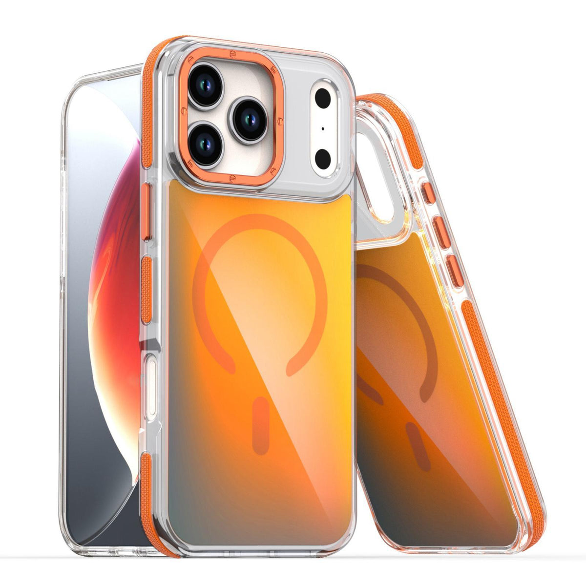 Compatible with iPhone 18 Pro Max Dual-Color Gradient Discolor MagSafe Phone Case - Orange
