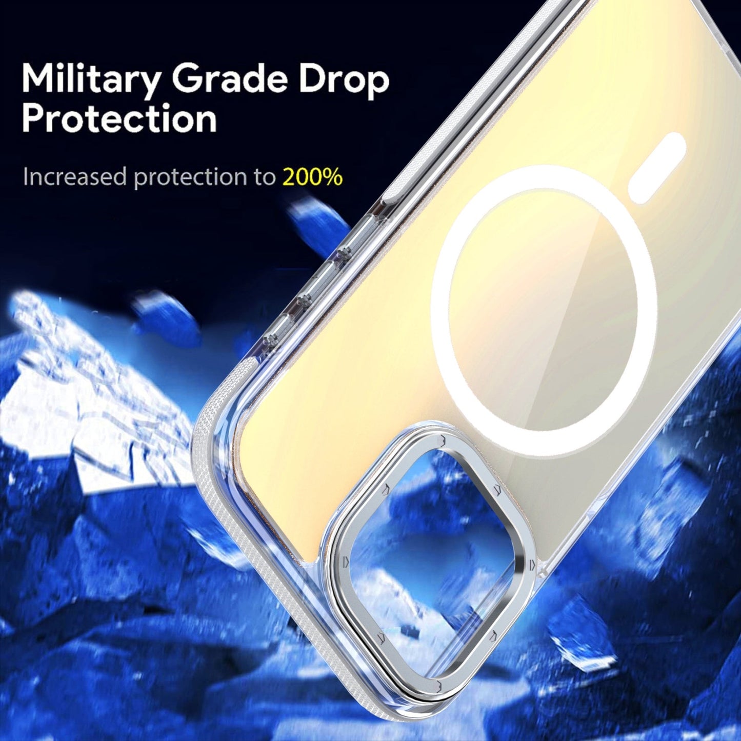 For iPhone 16e Dual-Color Gradient Discolor MagSafe Phone Case(Orange)