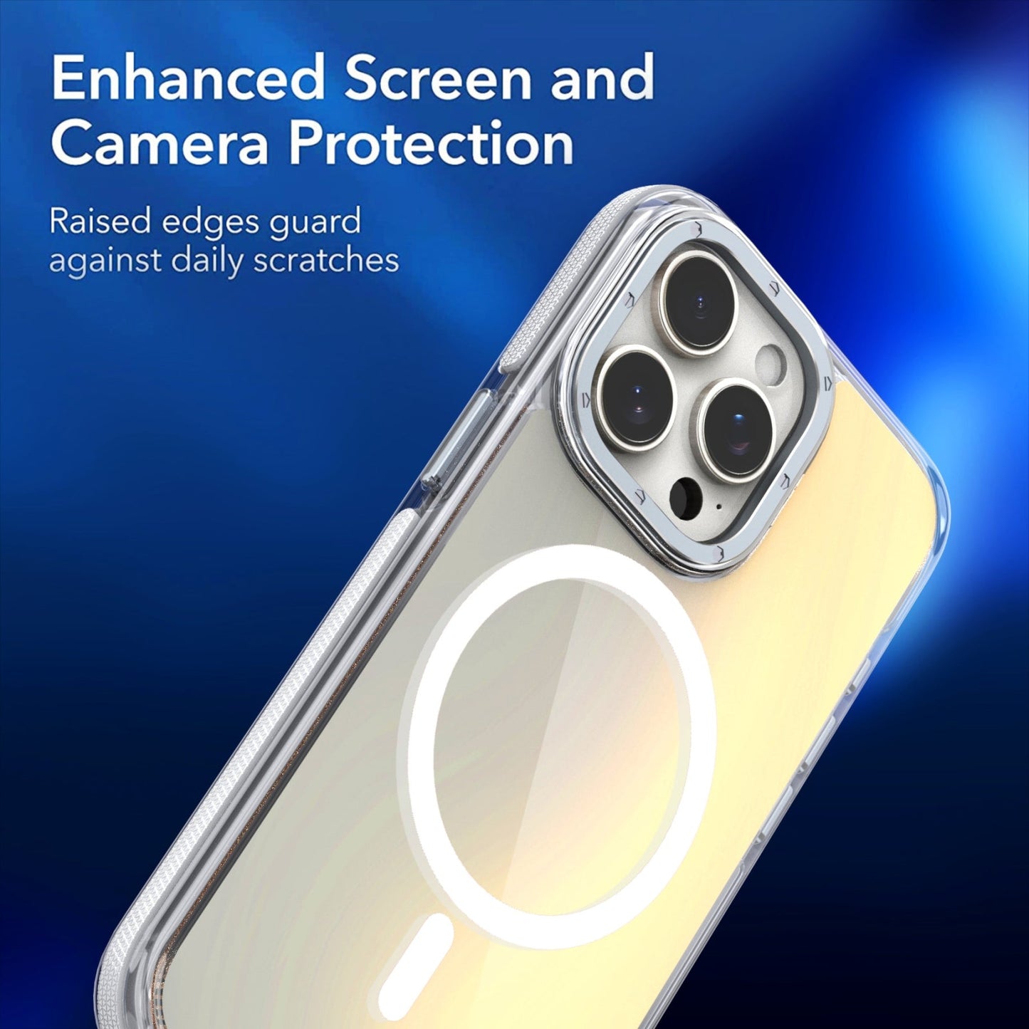 For iPhone 16e Dual-Color Gradient Discolor MagSafe Phone Case(White)