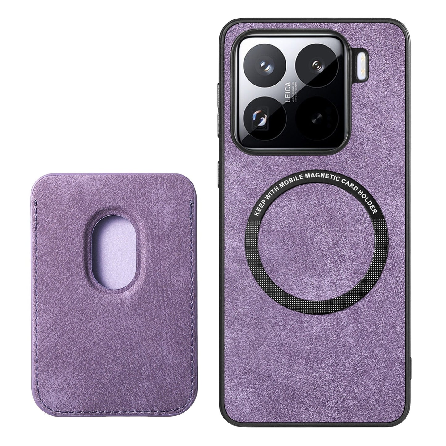 For Xiaomi 15 Pro Retro Leather Card Bag Magnetic Phone Case(Purple)