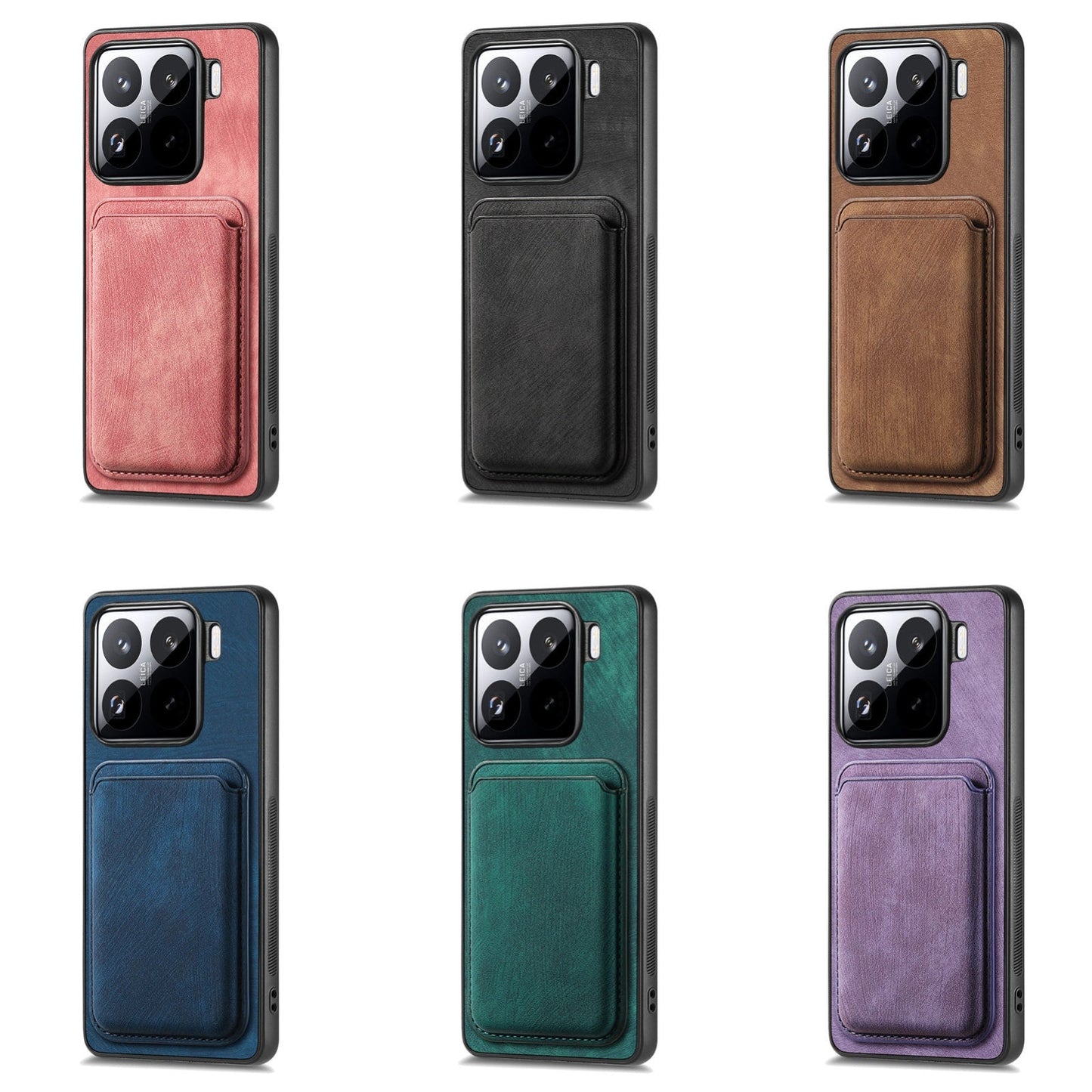 For Xiaomi 15 Pro Retro Leather Card Bag Magnetic Phone Case(Purple)