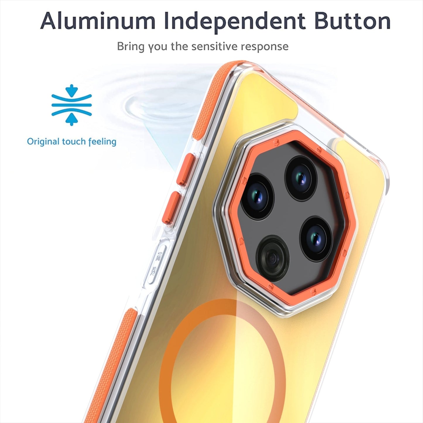 For Xiaomi Redmi 14C 4G Dual-Color Gradient Discolor MagSafe Phone Case(Orange)