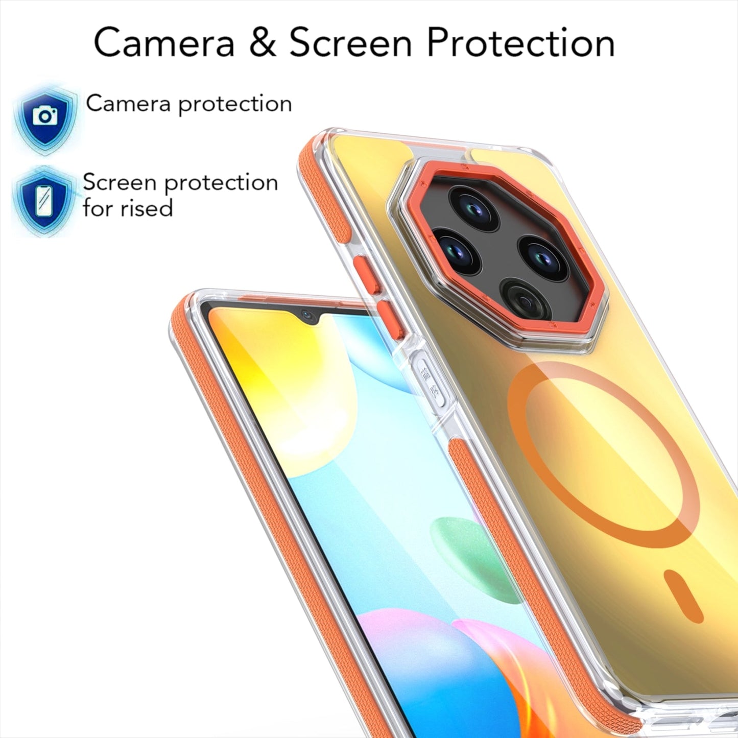 For Xiaomi Redmi 14C 4G Dual-Color Gradient Discolor MagSafe Phone Case(Orange)