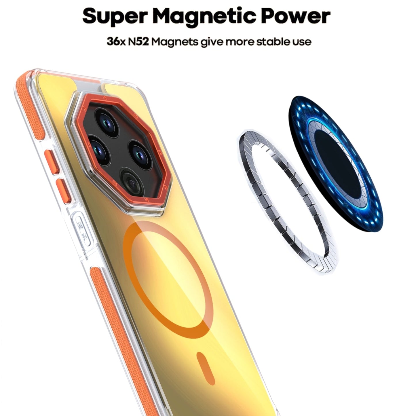 For Xiaomi Redmi 14C 4G Dual-Color Gradient Discolor MagSafe Phone Case(Orange)