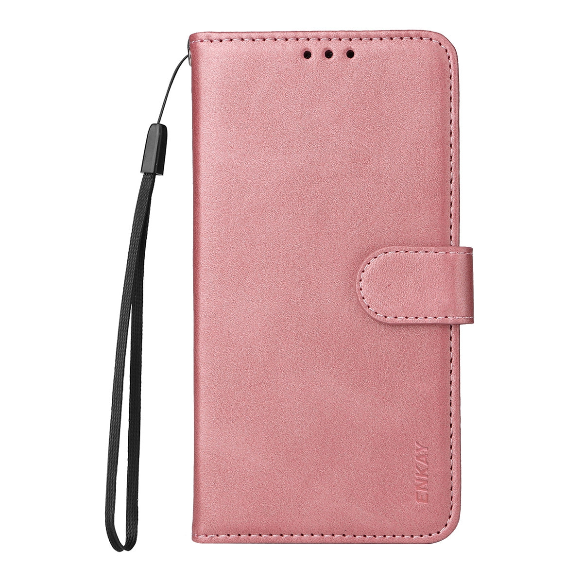 For iPhone 16e ENKAY Card Wallet Calf Texture Leather Phone Case with Screen Film(Pink)