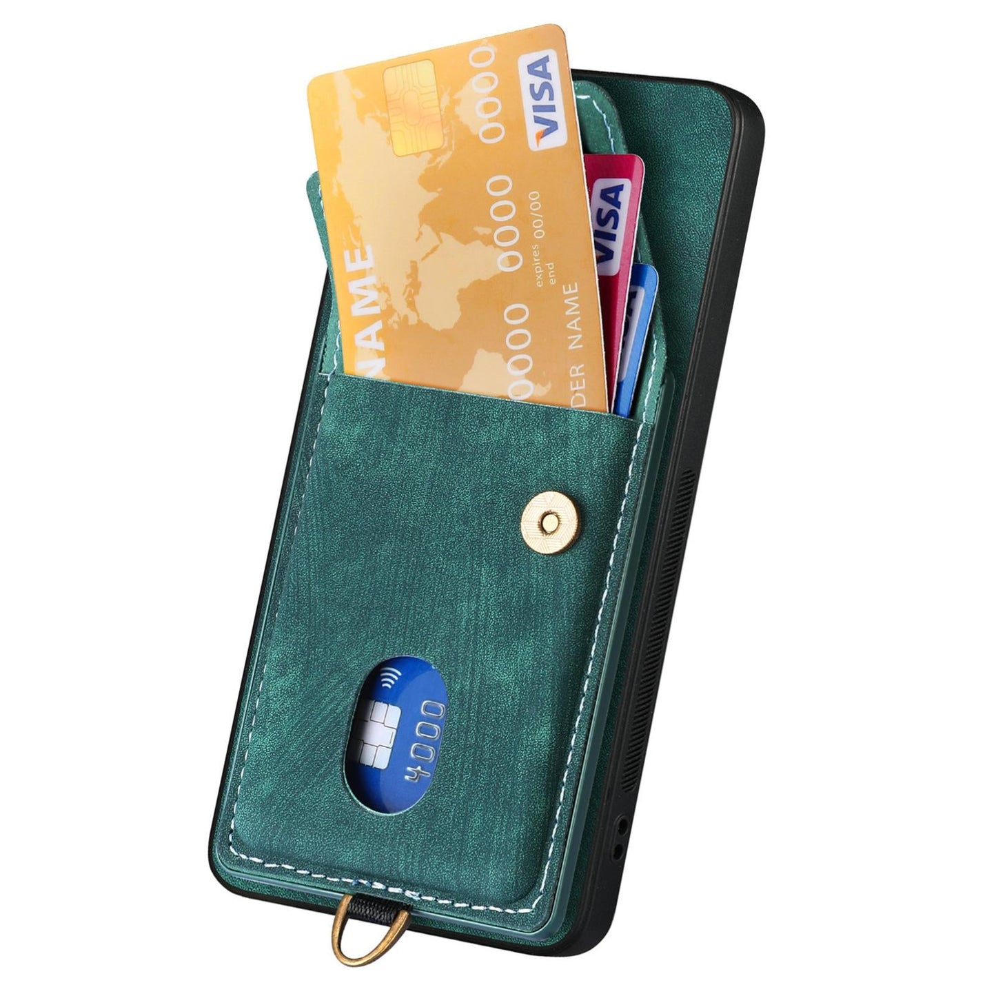 For Samsung Galaxy S25 Edge 5G Retro Card Wallet Fold Leather Phone Case with Strap(Green)
