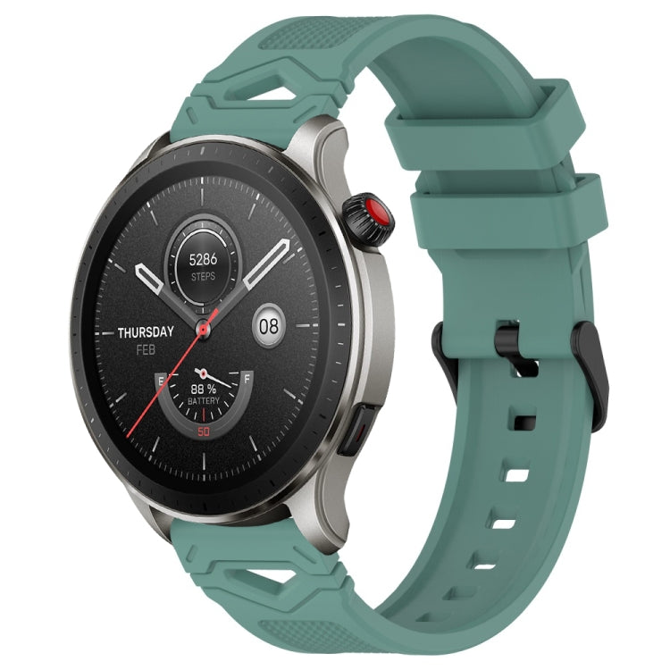 Dotted Black Buckle Silicone Watch Band, For Amazfit Watch 22mm