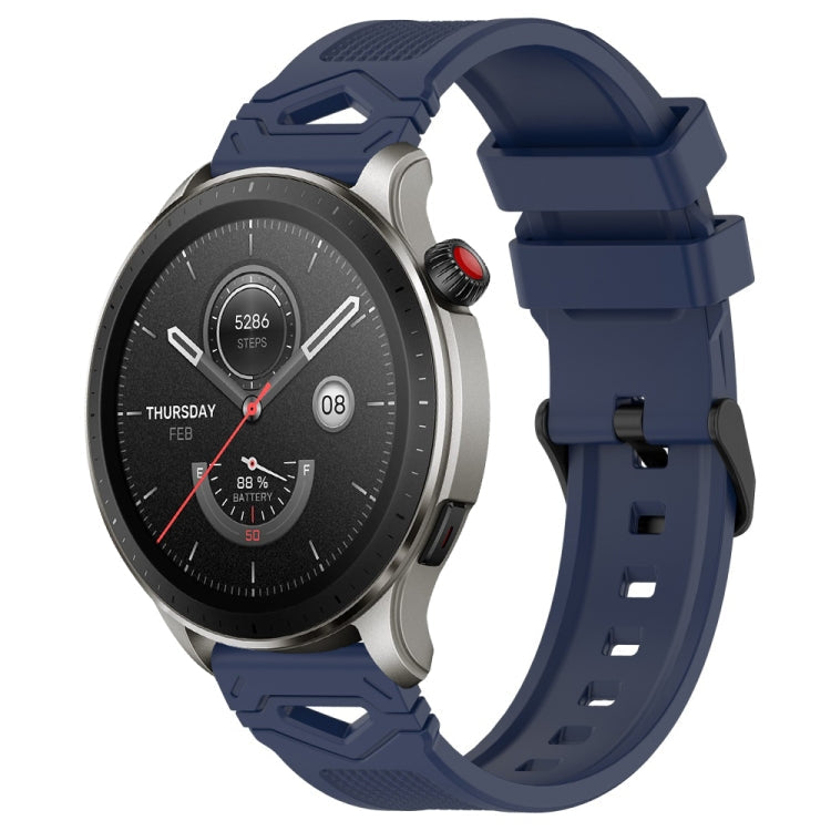 Dotted Black Buckle Silicone Watch Band, For Amazfit Watch 22mm