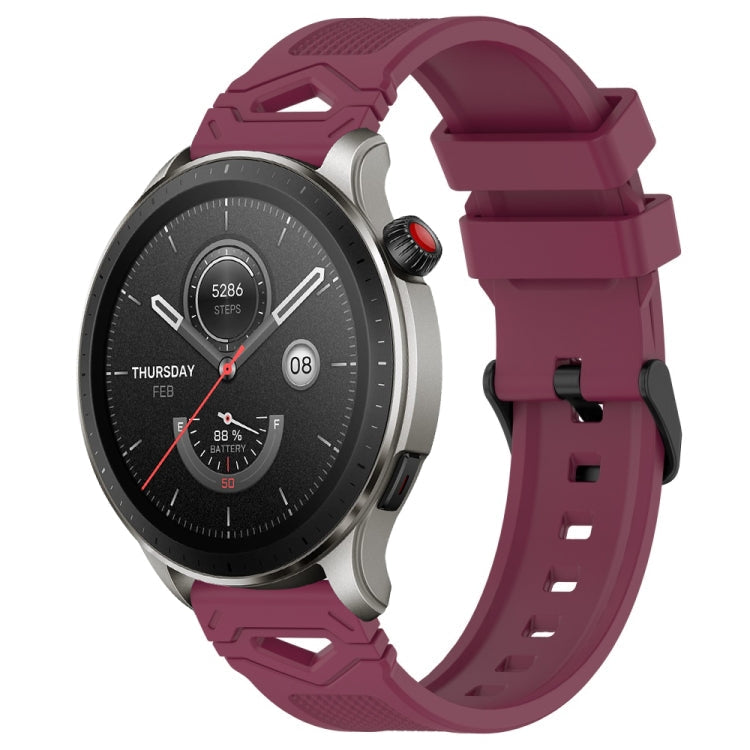 Dotted Black Buckle Silicone Watch Band, For Amazfit Watch 22mm