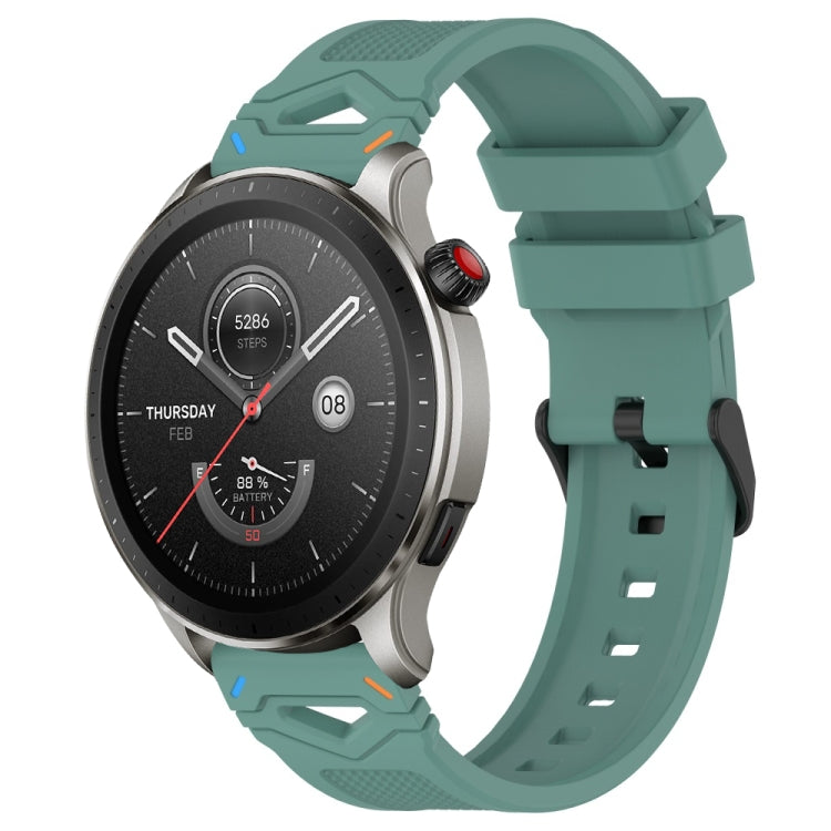 Dotted Black Buckle Silicone Watch Band, For Amazfit Watch 22mm