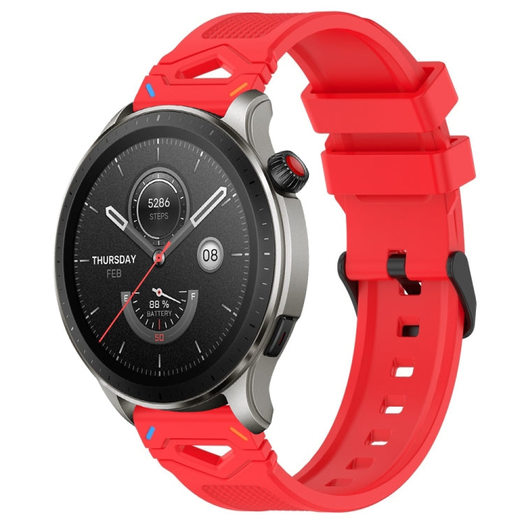 Dotted Black Buckle Silicone Watch Band, For Amazfit Watch 22mm