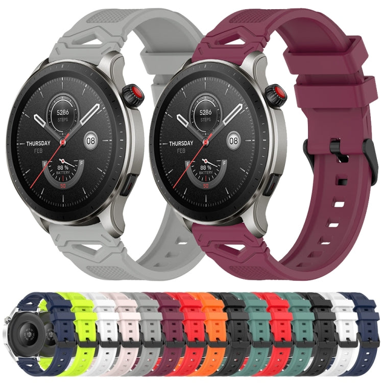 Dotted Black Buckle Silicone Watch Band, For Amazfit Watch 22mm