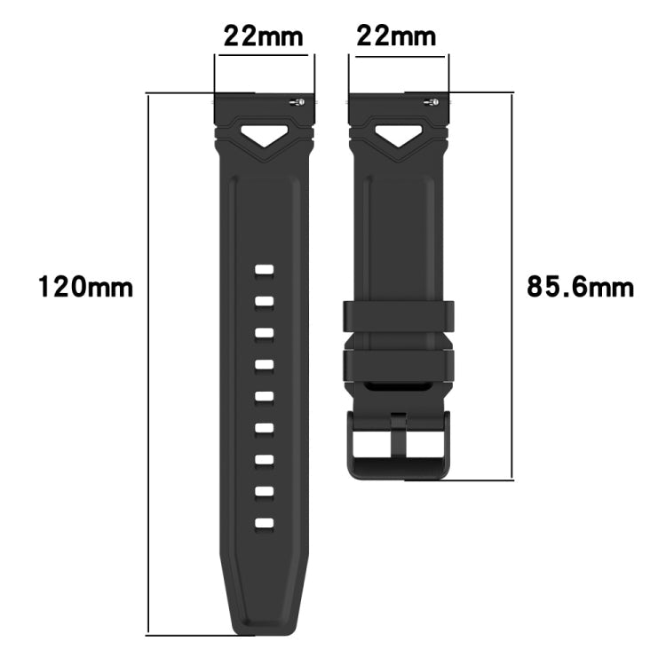 Dotted Black Buckle Silicone Watch Band, For Amazfit Watch 22mm