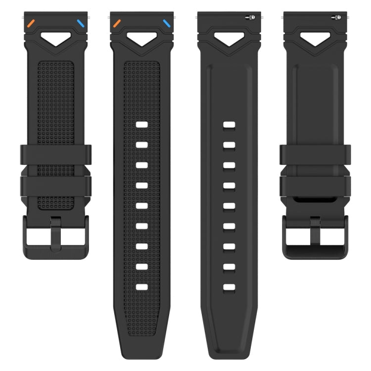 Dotted Black Buckle Silicone Watch Band, For Amazfit Watch 22mm