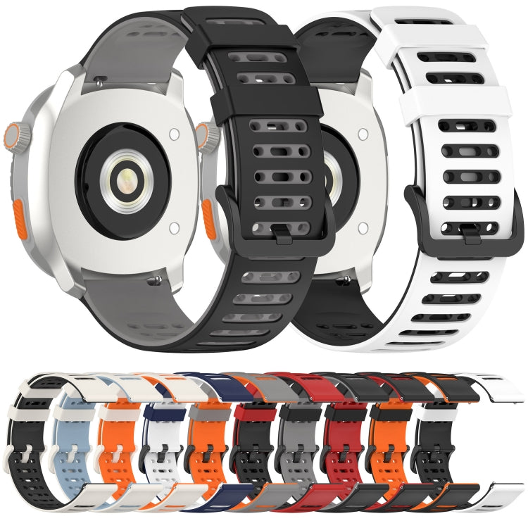 Hollow Three Rows Hole Two Color Silicone Watch Band, For Amazfit Watch 22mm