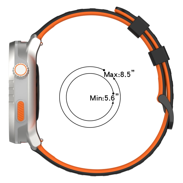 Hollow Three Rows Hole Two Color Silicone Watch Band, For Amazfit Watch 22mm