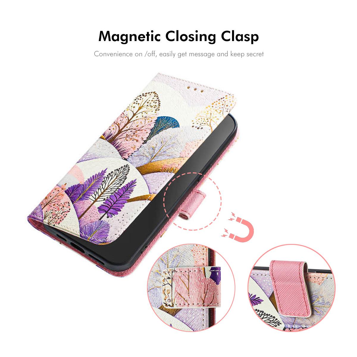 For iPhone 16e ENKAY Painted Leather Phone Case with Card Slots ? Holder(Butterfly Pattern)