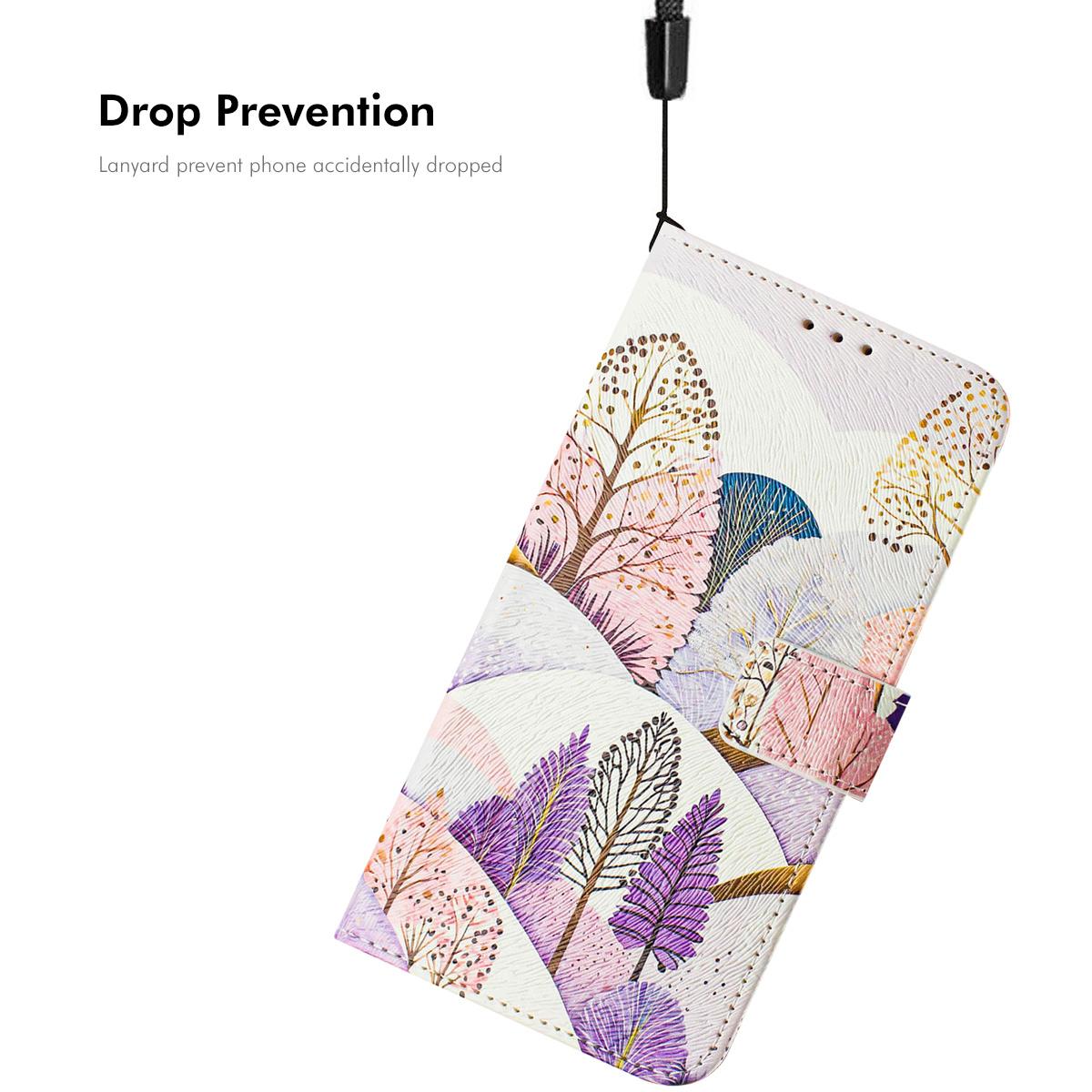 For iPhone 16e ENKAY Painted Leather Phone Case with Card Slots ? Holder(Butterfly Pattern)