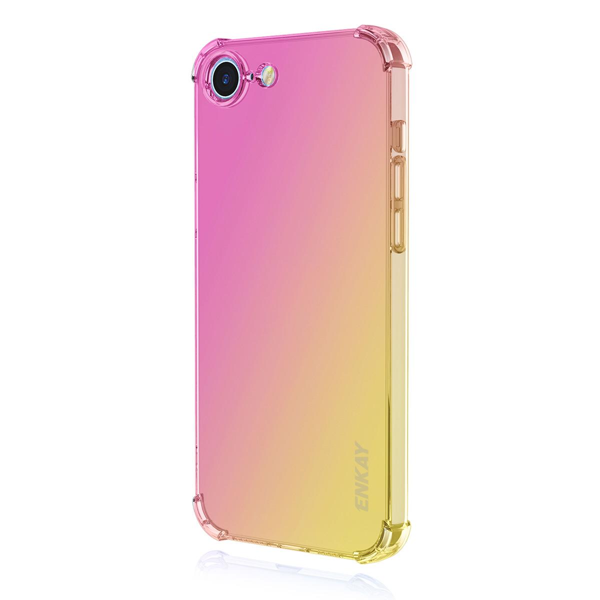 For iPhone 16e ENKAY Hat-Prince Gradient Airbag TPU Phone Case(Pink Gold)
