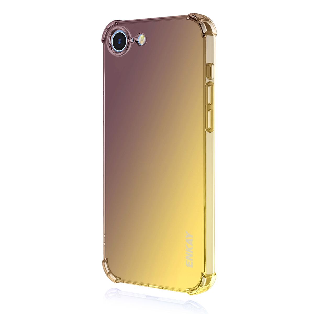 For iPhone 16e ENKAY Hat-Prince Gradient Airbag TPU Phone Case(Black Gold)