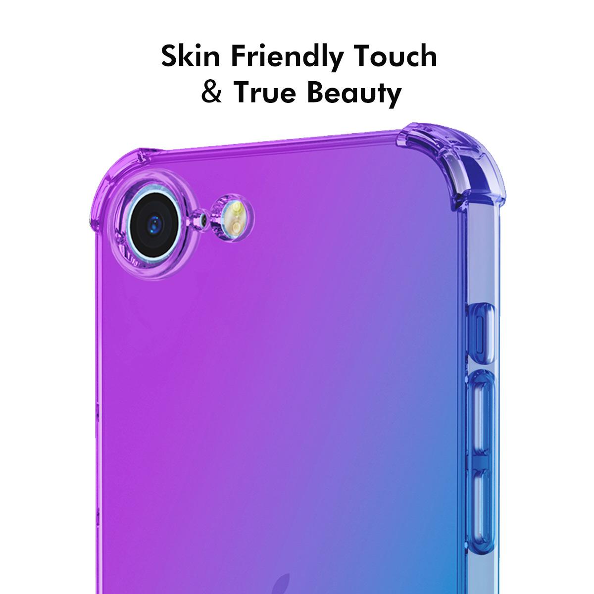 For iPhone 16e ENKAY Hat-Prince Gradient Airbag TPU Phone Case(Blue Pink)