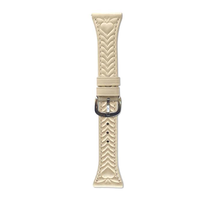 Heart-Shaped Embossed 22mm Leather Watch Band, For Amazfit Bip 5 / GTR 4