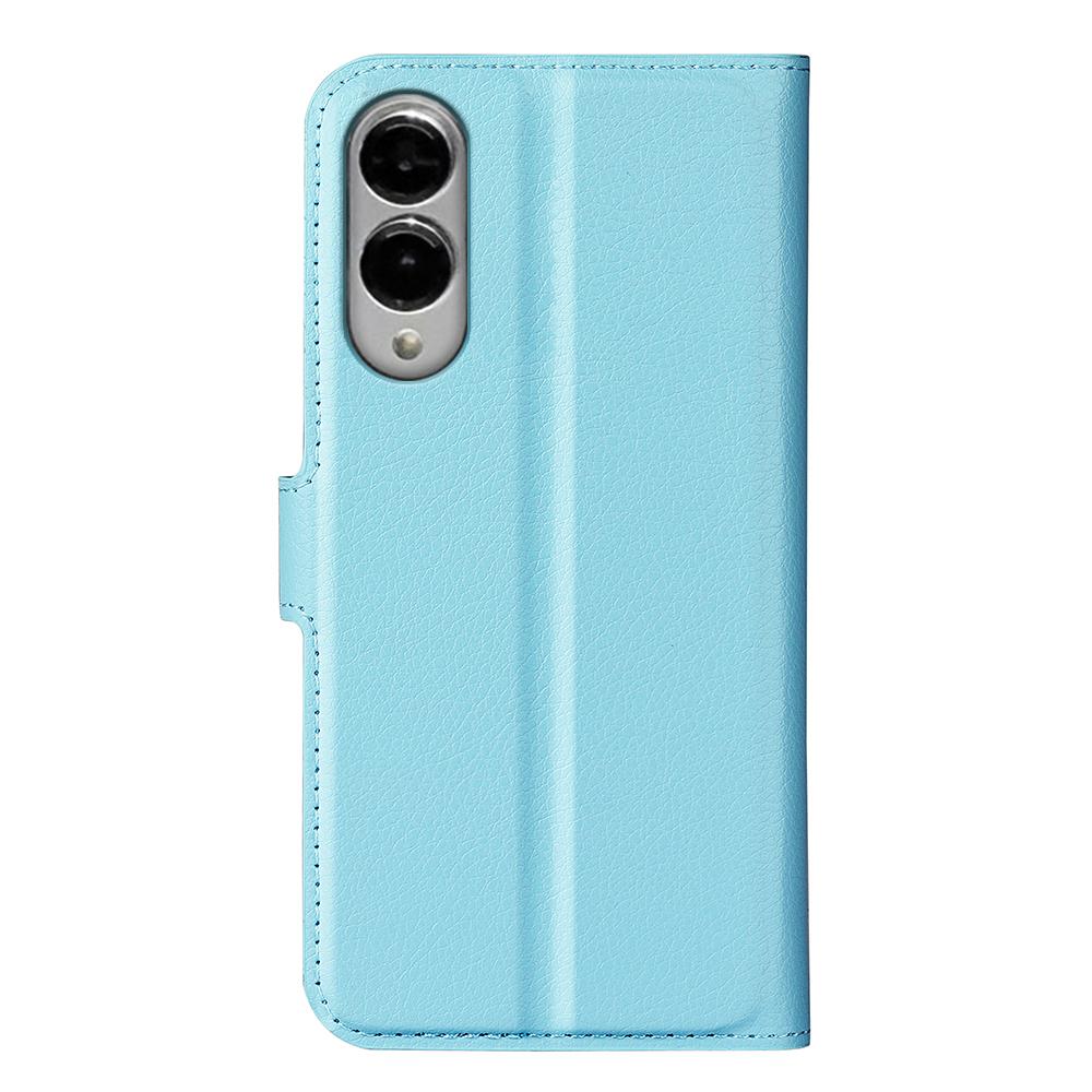 For Samsung Galaxy S25 Edge 5G Litchi Texture Horizontal Flip Leather Phone Case with Holder(Blue)