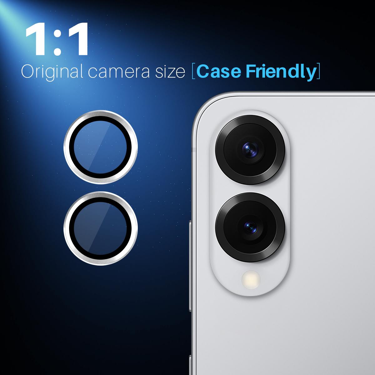 For Samsung Galaxy S25 Edge 5G NORTHJO Camera Lens Protector CD Metal Ring Tempered Glass Film(Silver)